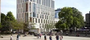 View of Dugald Stewart Building from Bristo Square