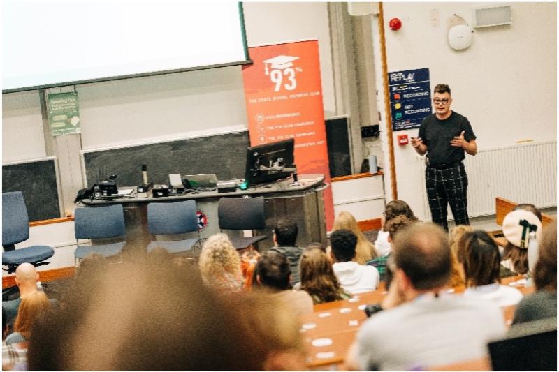 Dr Christian Ilbury lecturing students